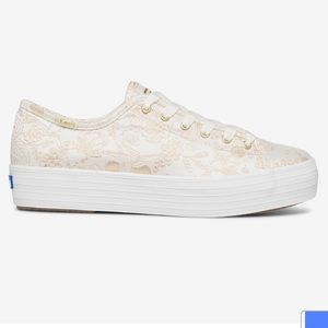 Keds X Rifle Paper Co. Triple Kick Colette Jacquard Lace Up Shoes